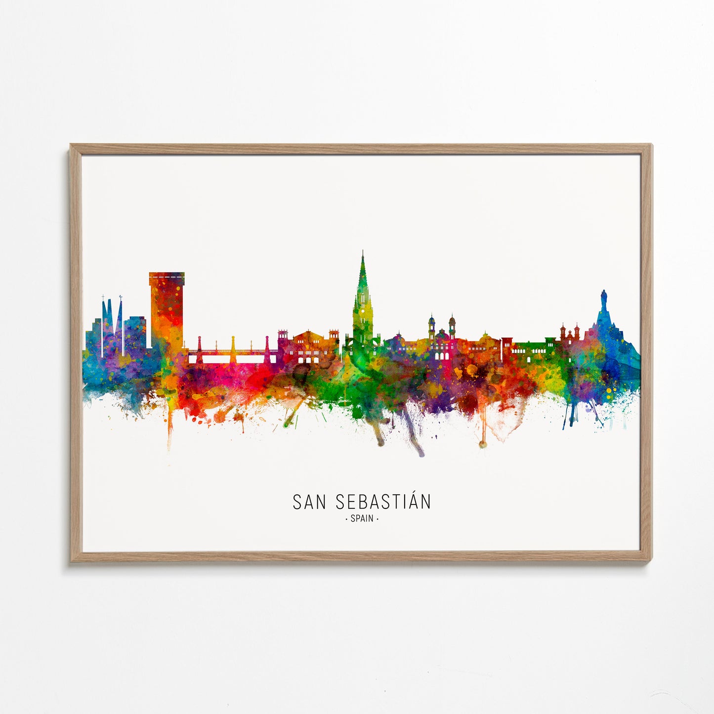 San Sebastián skyline multicolour