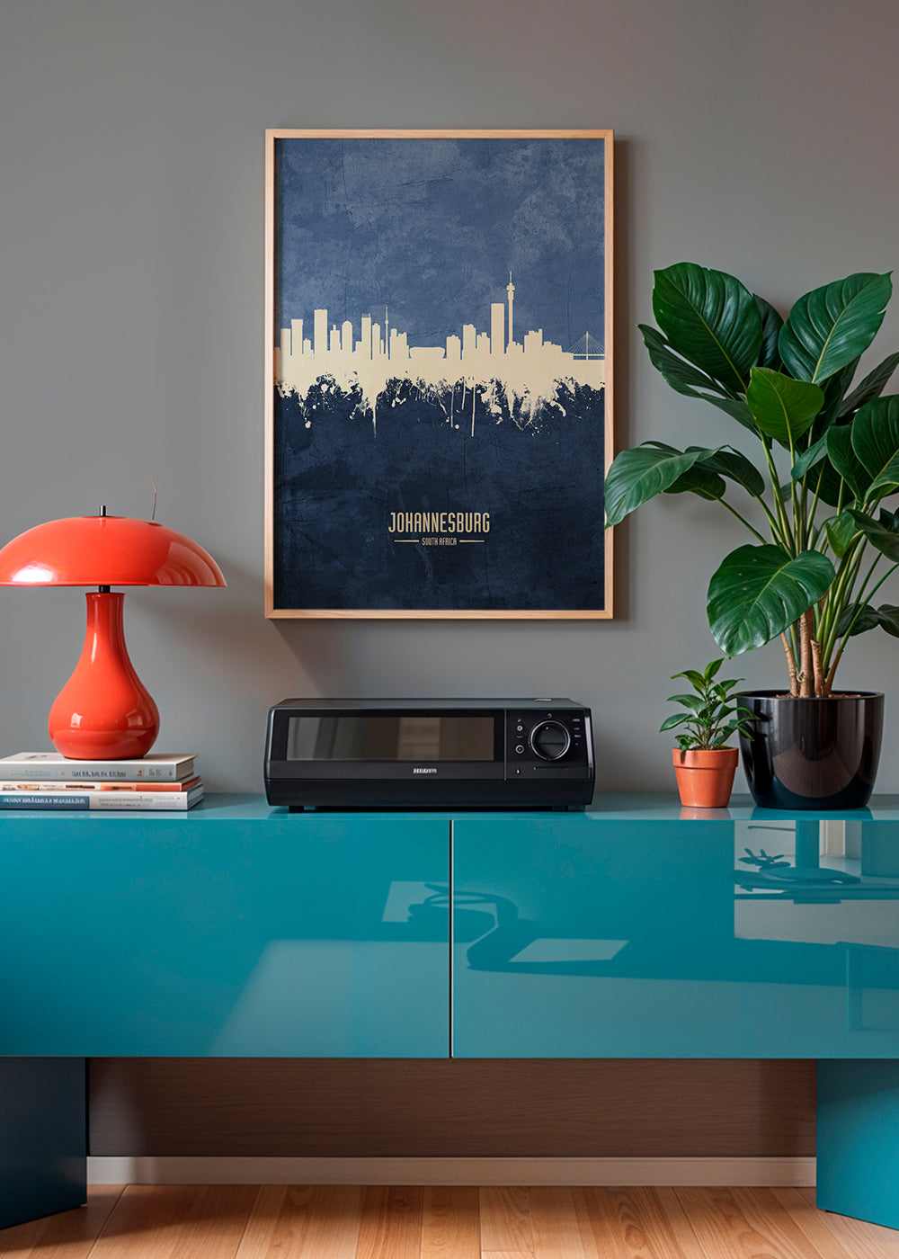 Johannesburg Skyline blue