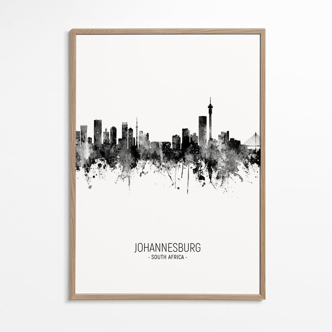 Johannesburg Skyline black and white