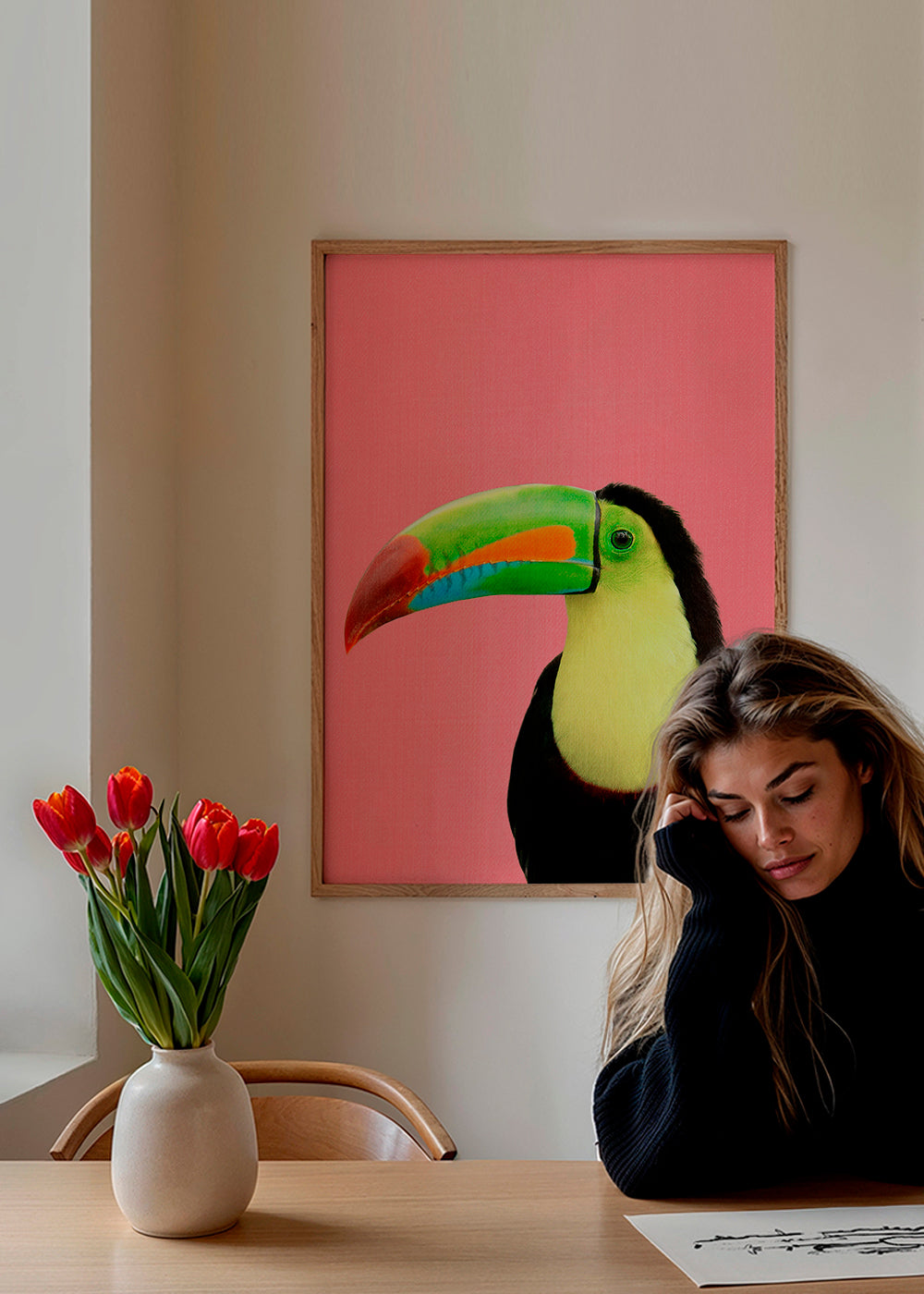 Toucan Bird in Pink