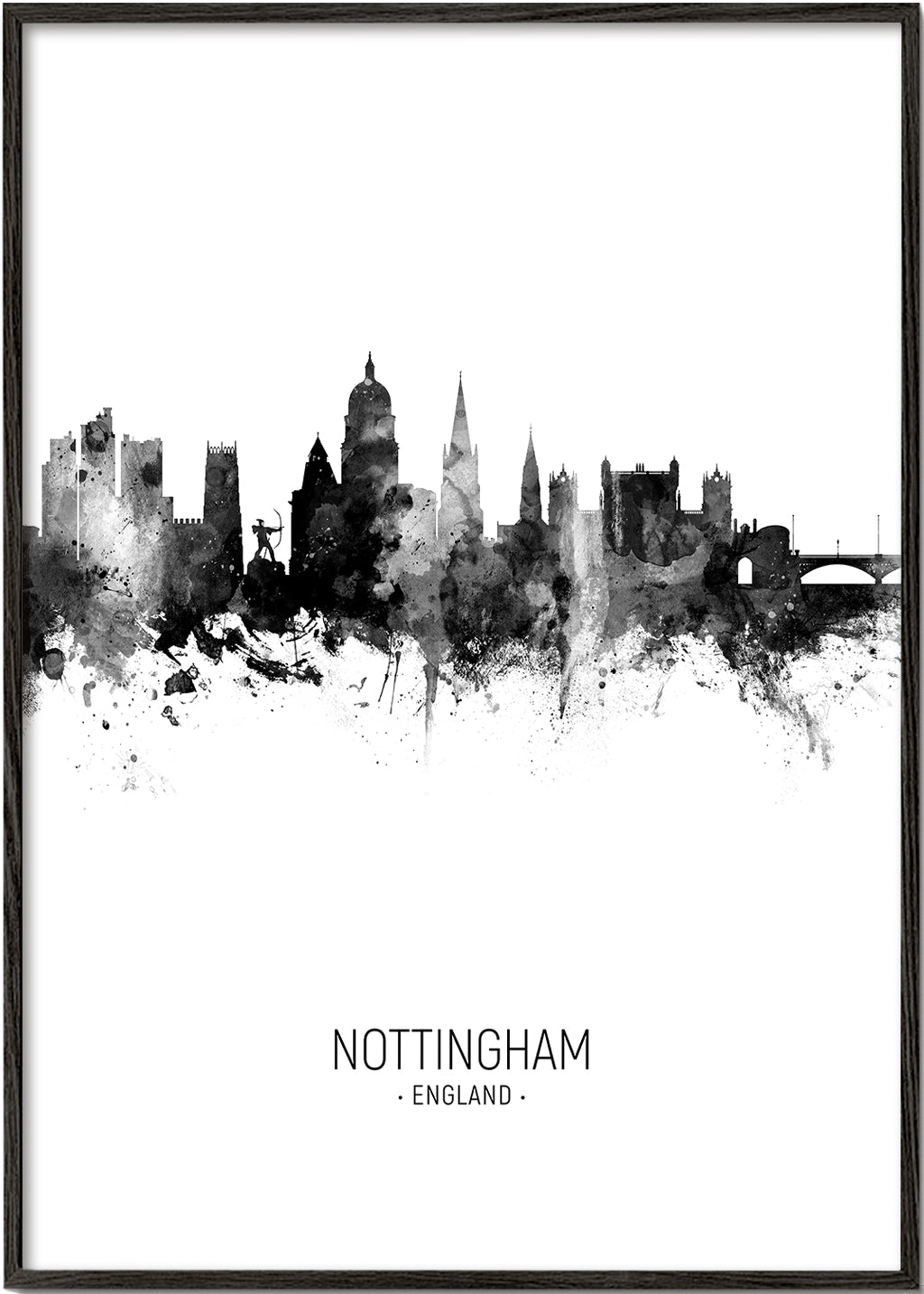 Nottingham Skyline black and white