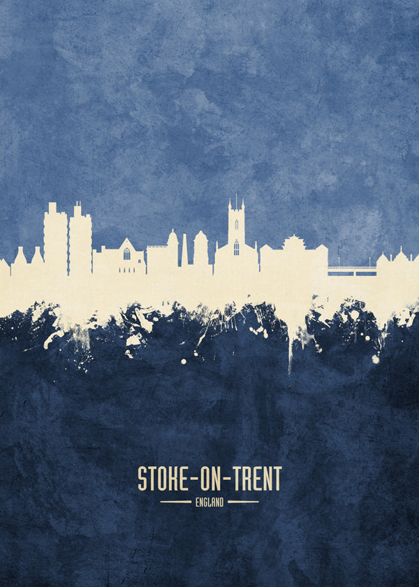 Stoke-on-Trent Skyline blue