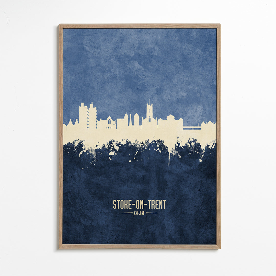 Stoke-on-Trent Skyline blue