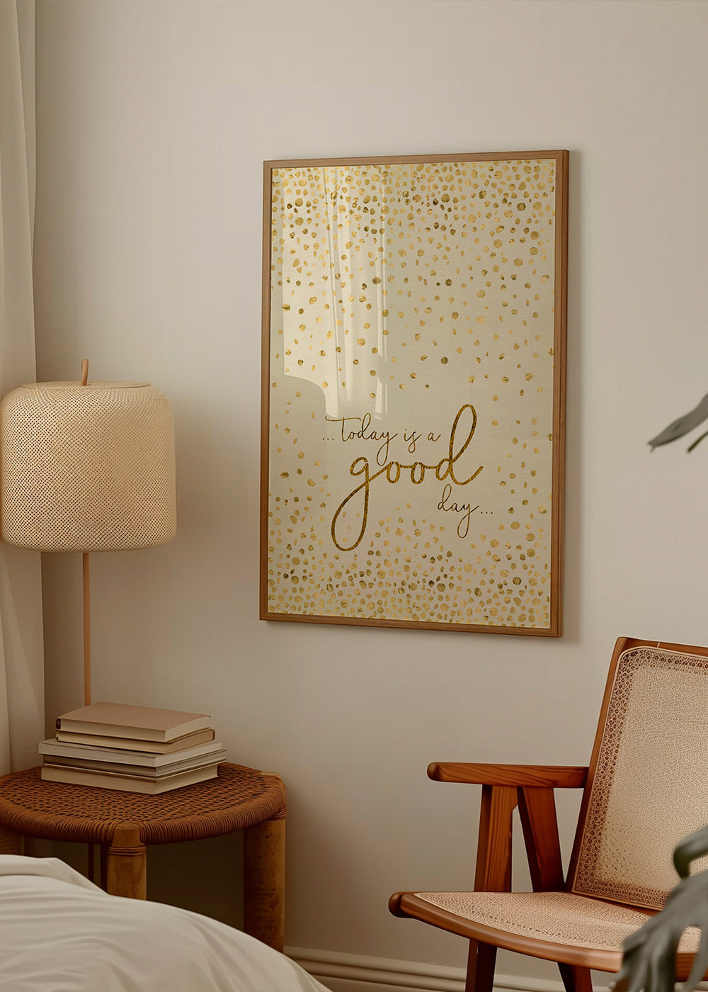 Text Art TODAY IS A GOOD DAY glittering gold