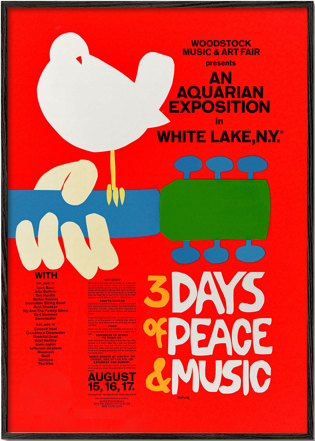 Woodstock 1969 Poster - 3 days of peace & music
