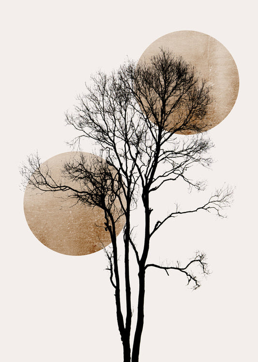 Sun and moon hiding - gold