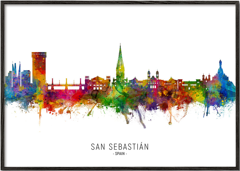 San Sebastián skyline multicolour