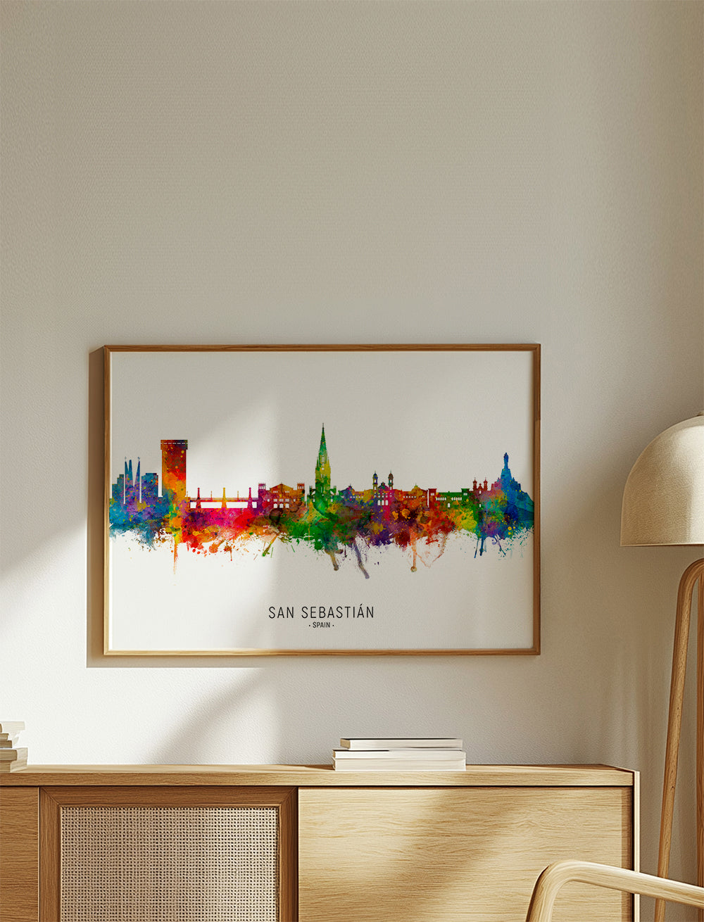 San Sebastián skyline multicolour