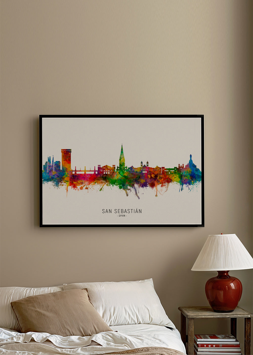 San Sebastián skyline multicolour