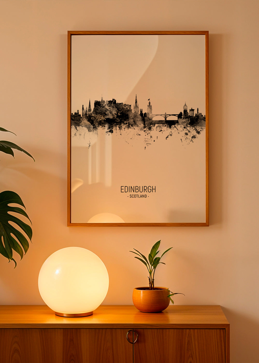 Edinburgh skyline black and white