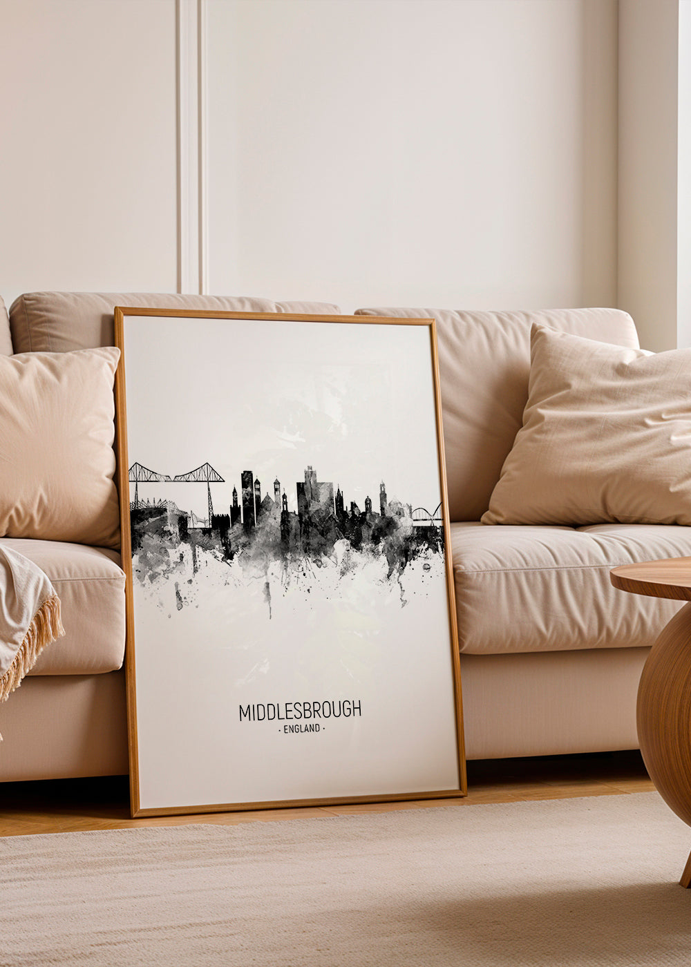 Middlesbrough skyline black and white