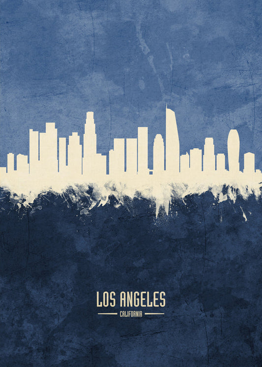 Los Angeles skyline blue