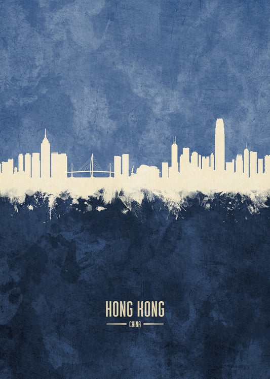 Hong Kong Skyline blue