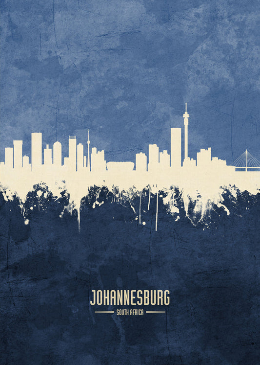 Johannesburg Skyline blue