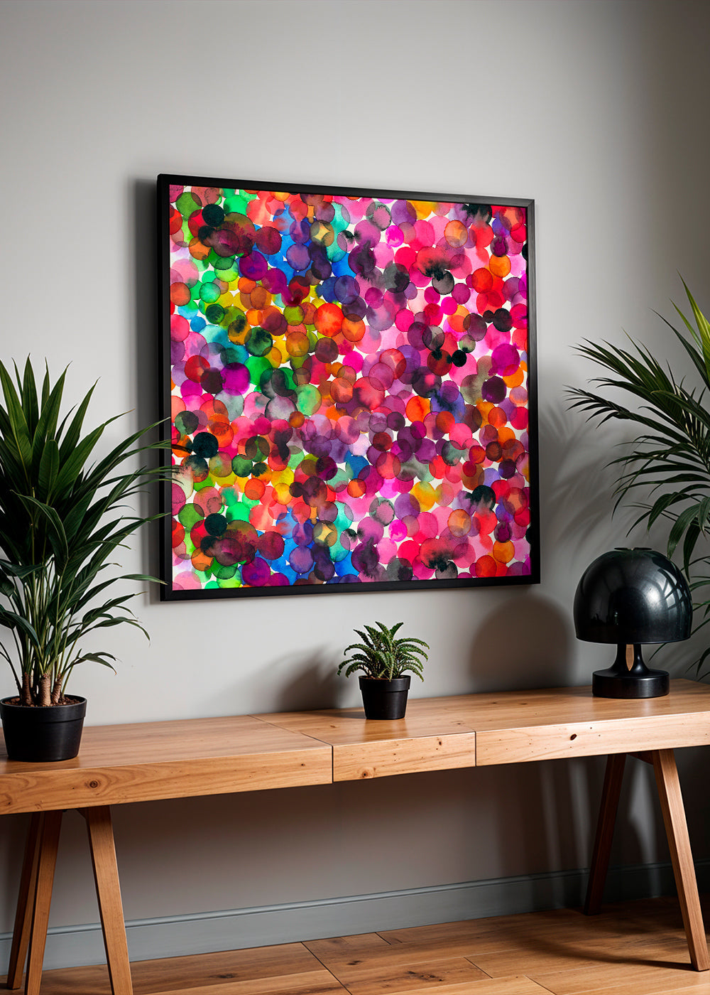 Overlapped Watercolor Dots Square