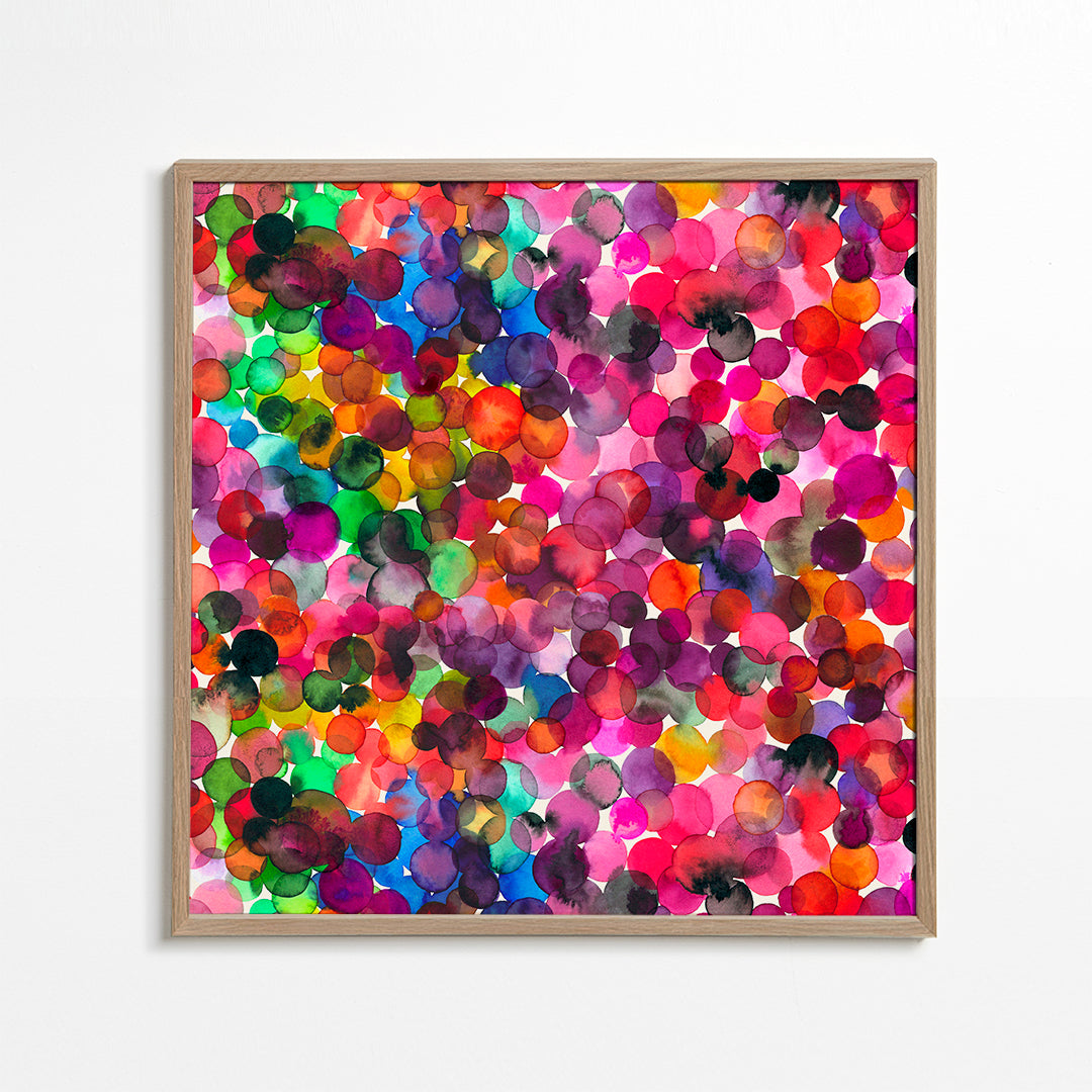 Overlapped Watercolor Dots Square