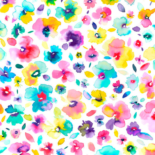 Tropical Flowers Multicolored Square