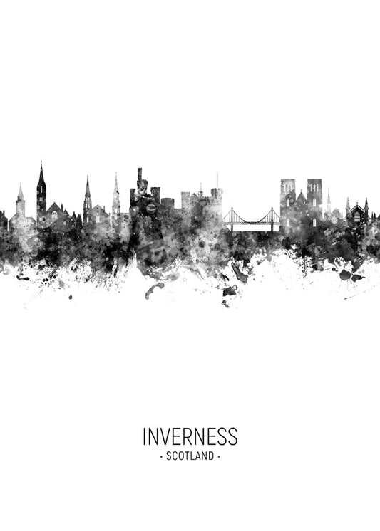 Inverness Skyline black and white