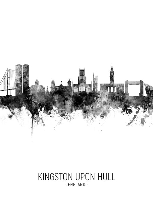 Kingston upon Hull Skyline black and white