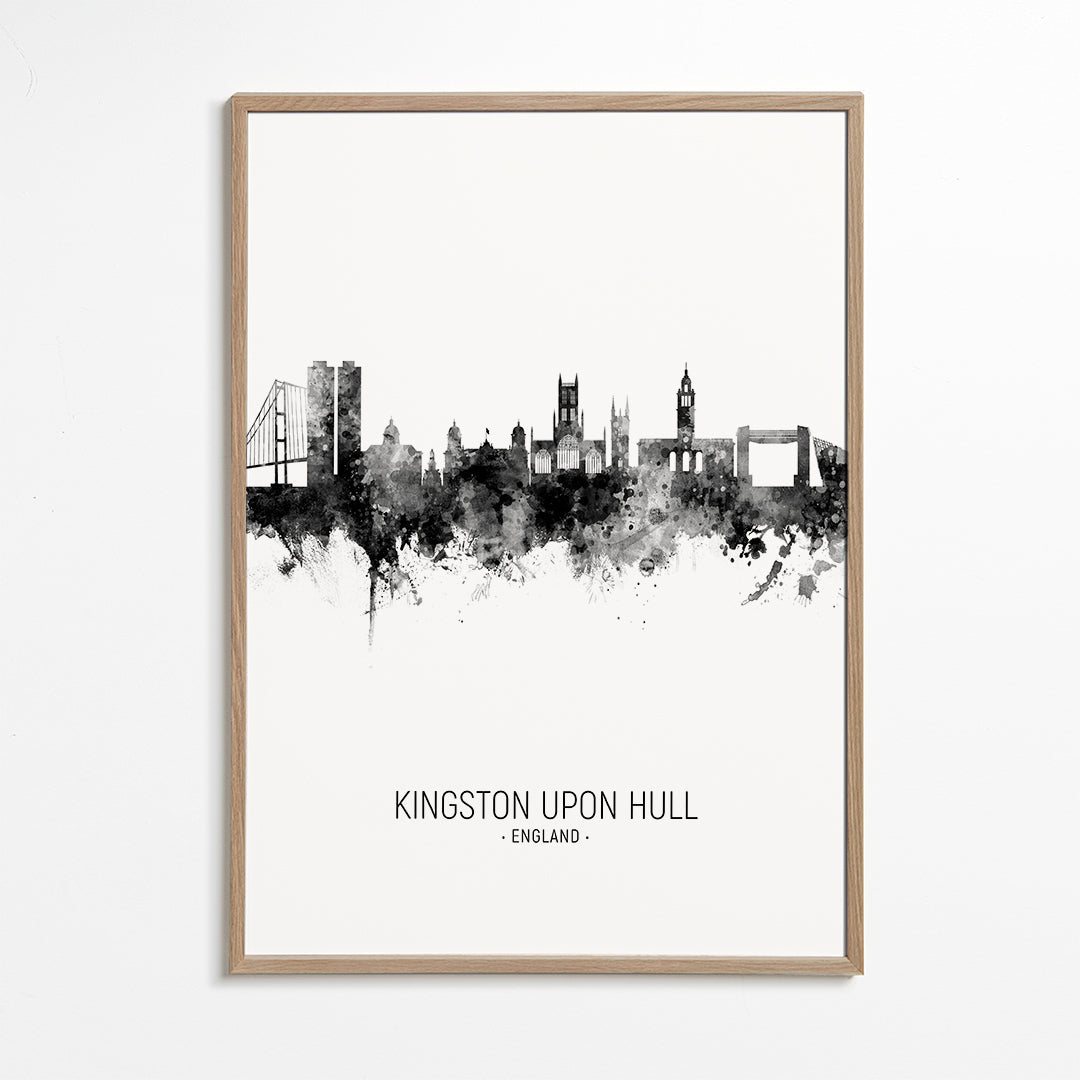 Kingston upon Hull Skyline black and white