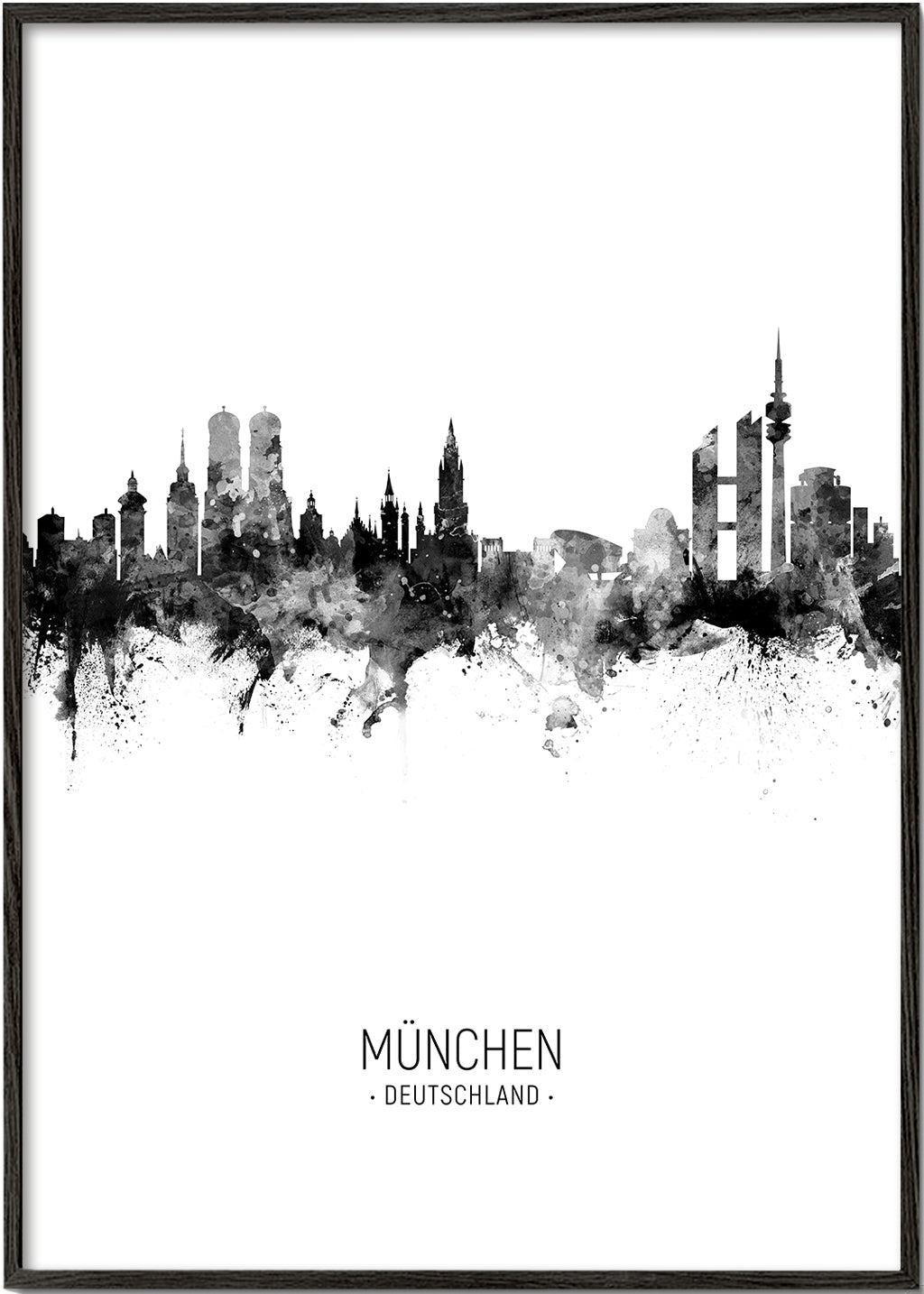 Munich Skyline black and white