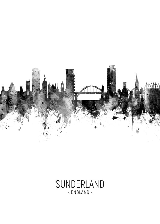 Sunderland Skyline black and white