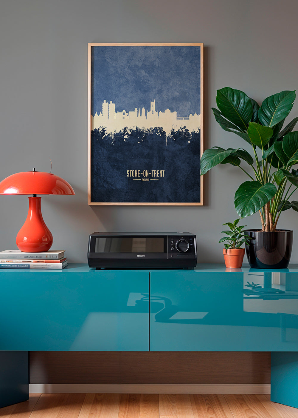 Stoke-on-Trent Skyline blue