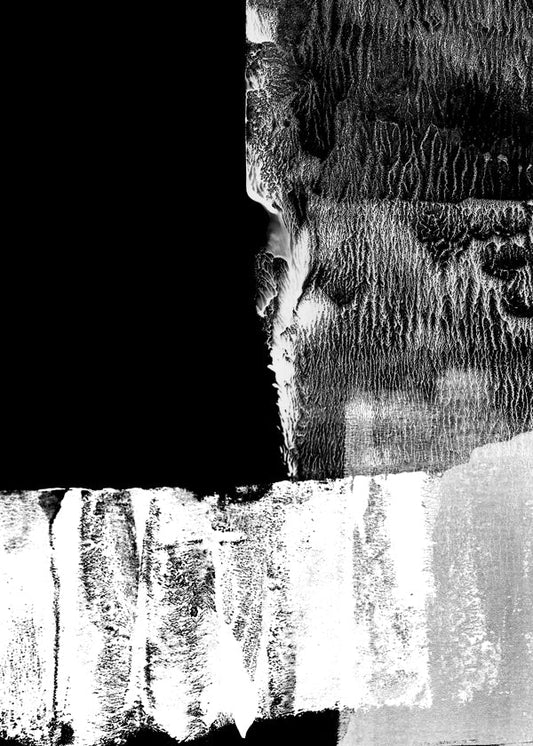 Black White Brushmark Abstract #4