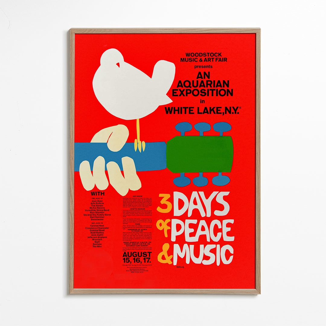 Woodstock 1969 Poster -  3 days of peace & music