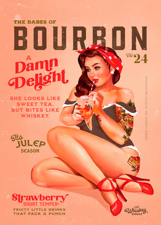 Babes of Bourbon Vol 22 Vintage Pinup Girl Drinking A Cocktail - The Whiskey Ginger